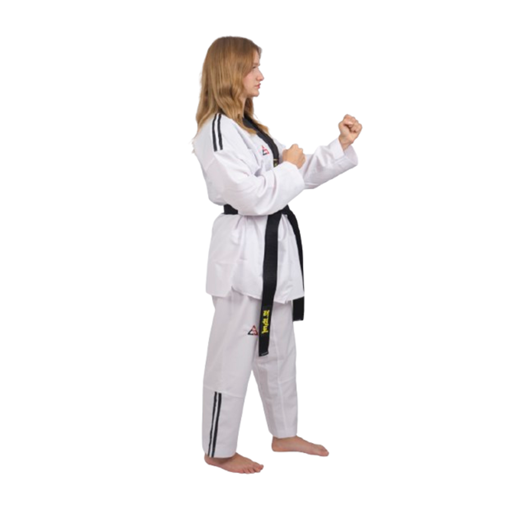 Taekwondo Siyah Yaka Figther Elbise - Cansey - 130