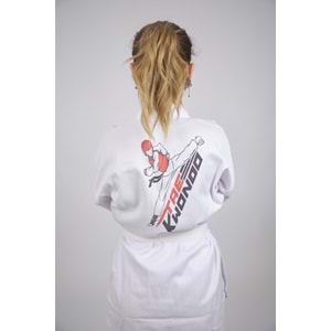 Taekwondo Beyaz Yaka Fitilli Acemi Elbise