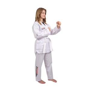 Taekwondo Beyaz Yaka Fitilli Acemi Elbise - 130