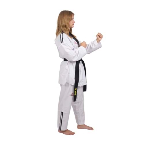 Taekwondo Siyah Yaka Figther Elbise - Cansey - 130